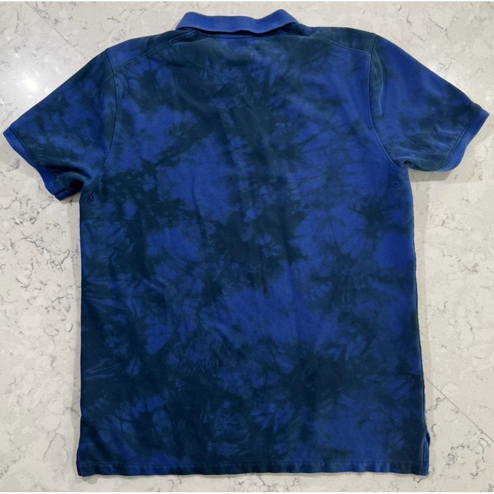 Nike Polo Shirt Mens Large Blue Black Fog Wash Tie Dye Dri-FIT Golf CI9769-455 - Picture 9 of 11